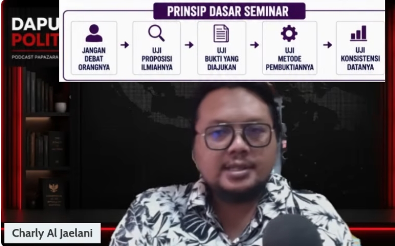 Charly Al Jaelani merumuskan tujuh meja pengujian yang harus menjadi pijakan dalam seminar nasab yang diusulkannya